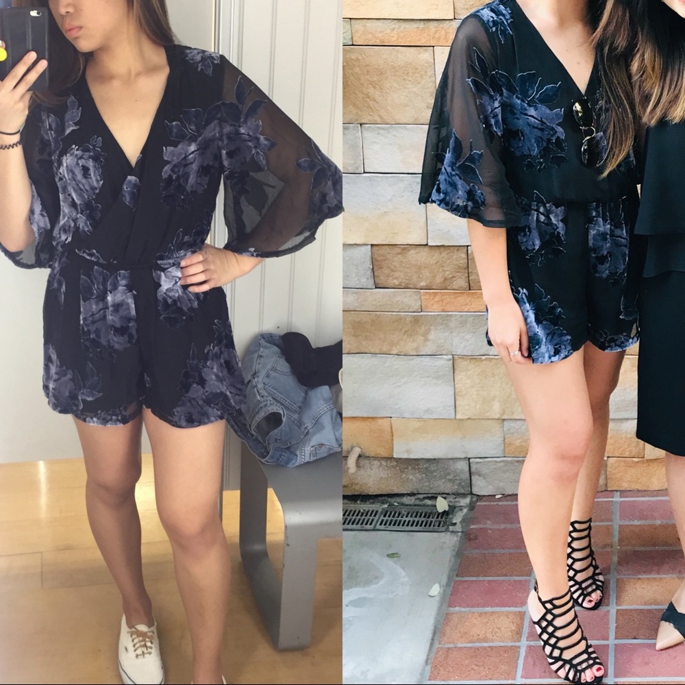 Chiffon and velvet romper EUC szM